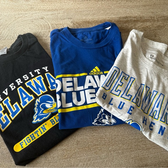 Under Armour Tops - Adidas Under Armour Delaware Blue Hens Shirts - Black, Blue, Gray